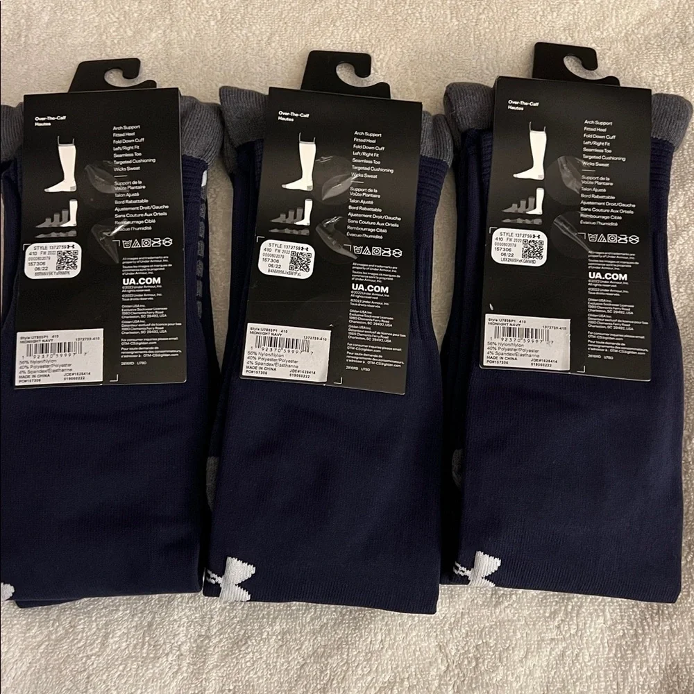 Under Armour Men's Navy Blue Athletic Soccer Socks